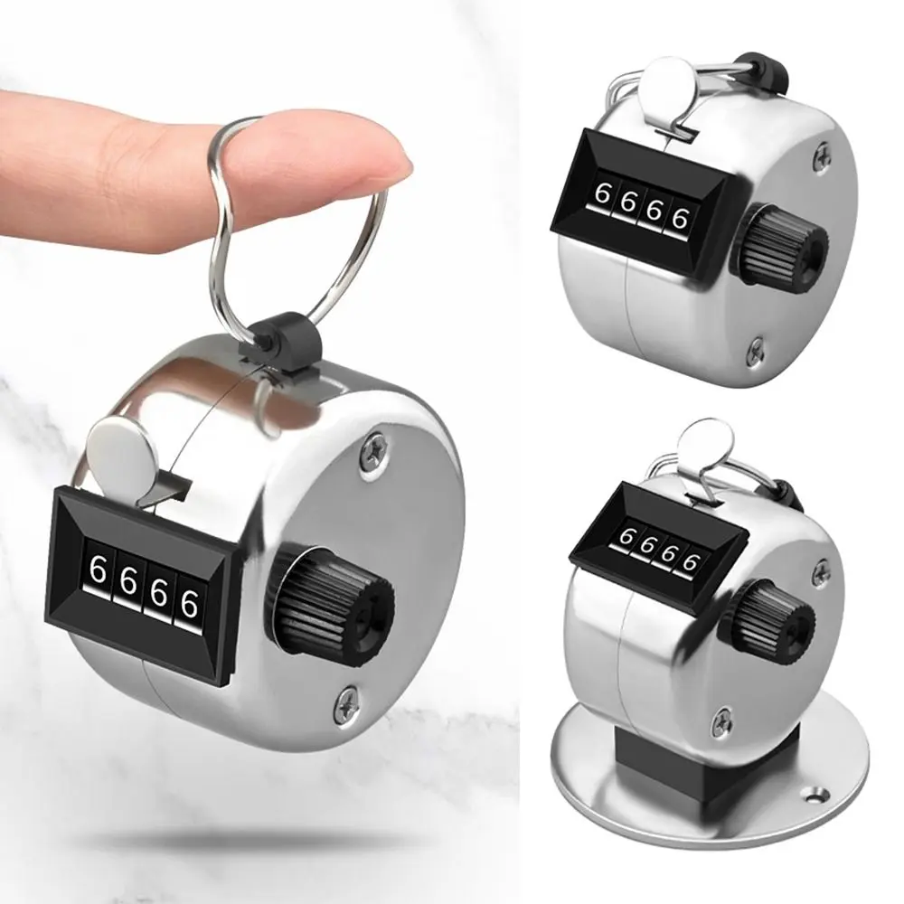 Witchcraft Tools Portable 4 Digit Number Mechanical Counter Hand Held Metal Counting Clicker Number Counting Warehouse