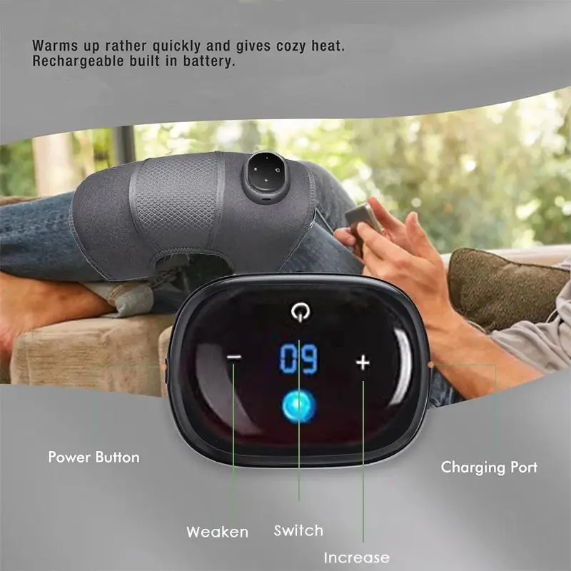 Knee Massager, 3 Vibration Modes & 5 Heat Levels Knee Massage Tool, USB Rechargeable Knee Support, Ideal Heating Pad for Relaxation and Recovery 6