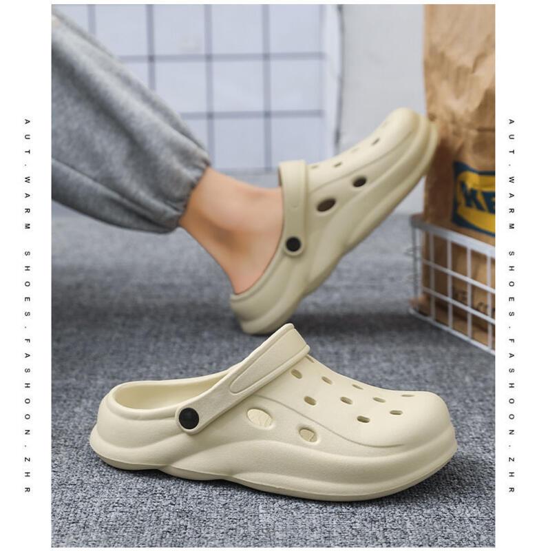 Product Introduction of Couple Hot Sale Brand Clogs Men Sandals Casual Shoes EVA Lightweight Sandles Unisex Colorful Shoes for Summer Beach 6