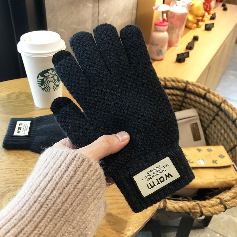 Găng Tay Nam Nữ Bao Tay Cảm Ứng Chống Gió Lạnh Chất Len Dệt Kim Dày Dặn Ấm Áp Co Dãn Tốt glo-a-019