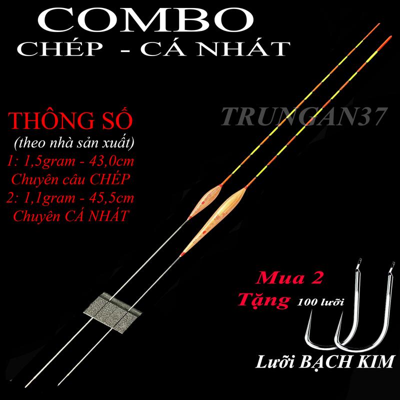 2 Cây Phao cỏ câu đài chuyên cá CHÉP + DIẾC - tăm sáng siêu nhạy