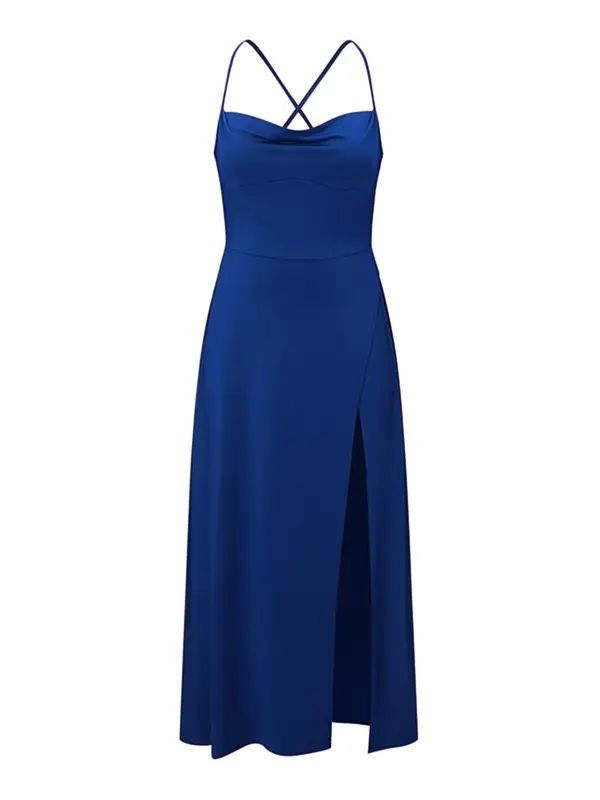 Women's Plain Split Dress, Elegant Sleeveless Dress for Party Club Dating Wear, Ladies Clothes for All Season 2