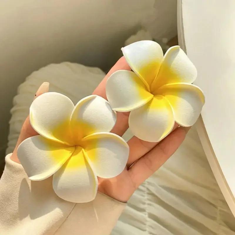 Product Introduction of Fashion Women Plumeria Flower Hair Clips Girls Aesthetic Hairpins Egg Flower Barrette Party Bag Hair Accessories 26
