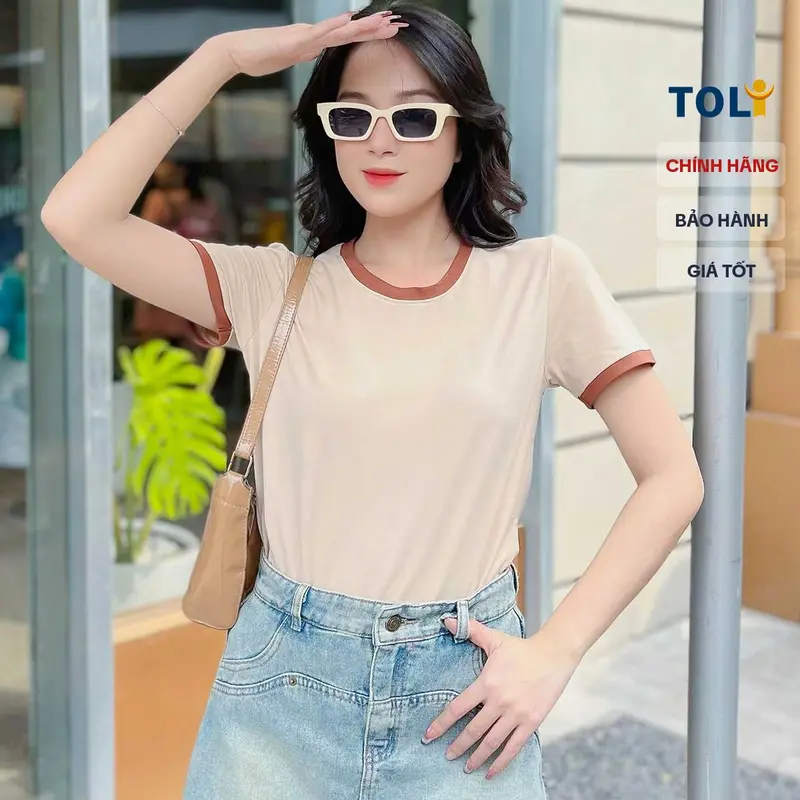 Áo thun trơn nữ cổ tròn TOLI 16 màu Form vừa dáng suông, vải cotton 4 chiều mềm mịn - BSB28 Top Women 0