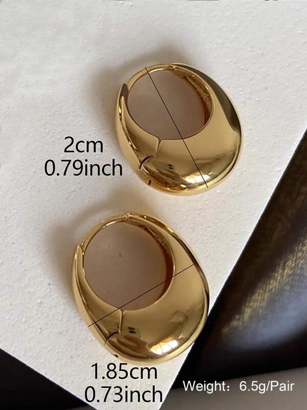 U-shaped Hoop Earrings, Minimalist Geometric Earrings for Women, Daily Use, Trendy All-match & Exquisite Jewelry for Birthday Gift 1