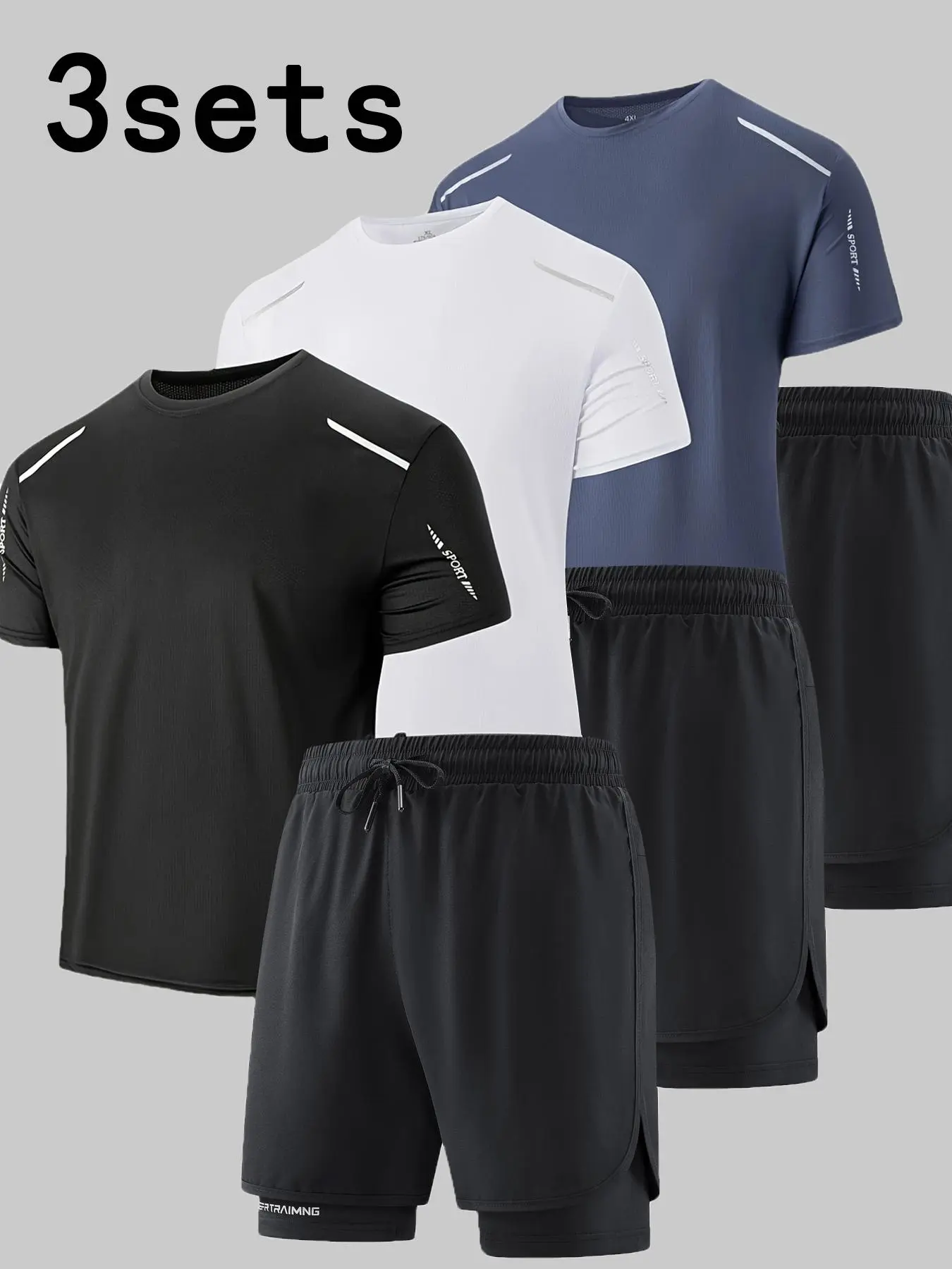 Men's Short Sleeve Tee & Shorts Set, Regular Fit Casual Round Neck T-shirt & Track Shorts, Men's Summer Clothes