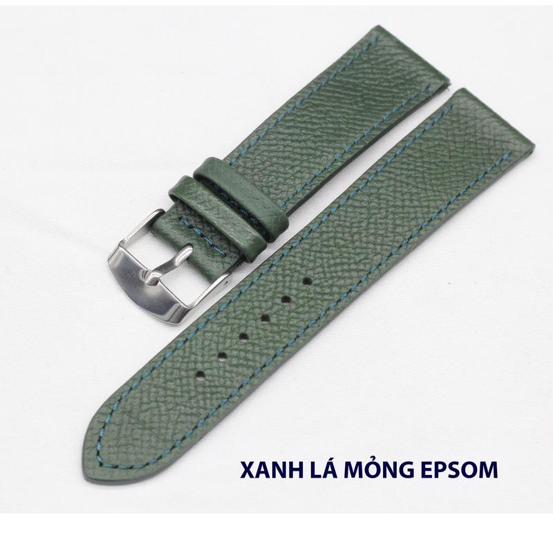(FOM MỎNG) Dây Da EPSOM Nhiều Màu Nhiều Size, Dây Đồng Hồ da bò Nam Nữ  Kèm Khoá+Chốt+Cây Tháo Dây,BH 6 Tháng dây  đồng hồ dây  da 3