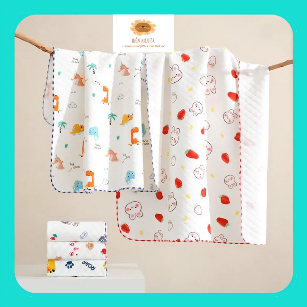 CHĂN /KHĂN Ủ/ KHĂN QUẤN mùa hè chất cotton 6 lớp mềm mại, thoáng khí cho bé sơ sinh-Hiên Kiluta Gối Ngủ