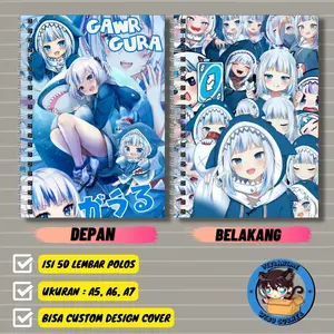 NOTEBOOK ANIME HOLOLIVE GAWGURA/KOBO KANARU/KIREIJI OLLIE/MINATO AQUA