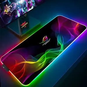 Mouse Pad Gaming XL LED RGB USB Cable High Precision Anti Air, Anti Slip - Mouse Pad Gaming RGB XL LED Glowing High Precision Jumbo Mousepad Besar USB Cable