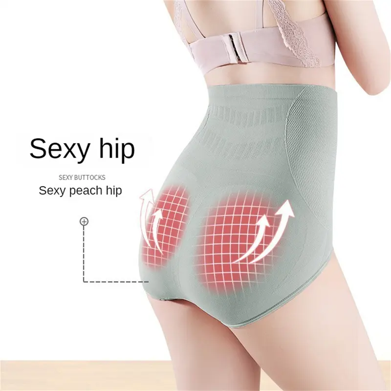Quần Lót Nữ, Độ Đàn Hồi Cao, Co Giãn Cao, Thoáng Khí, Đáy Quần Cotton, Thoải Mái, Cạp Cao, Quần Lót Không Đường May, Hỗ Trợ Xuống, Thích Hợp Cho Phụ Nữ Women Voi Lịch Voan Xám 5