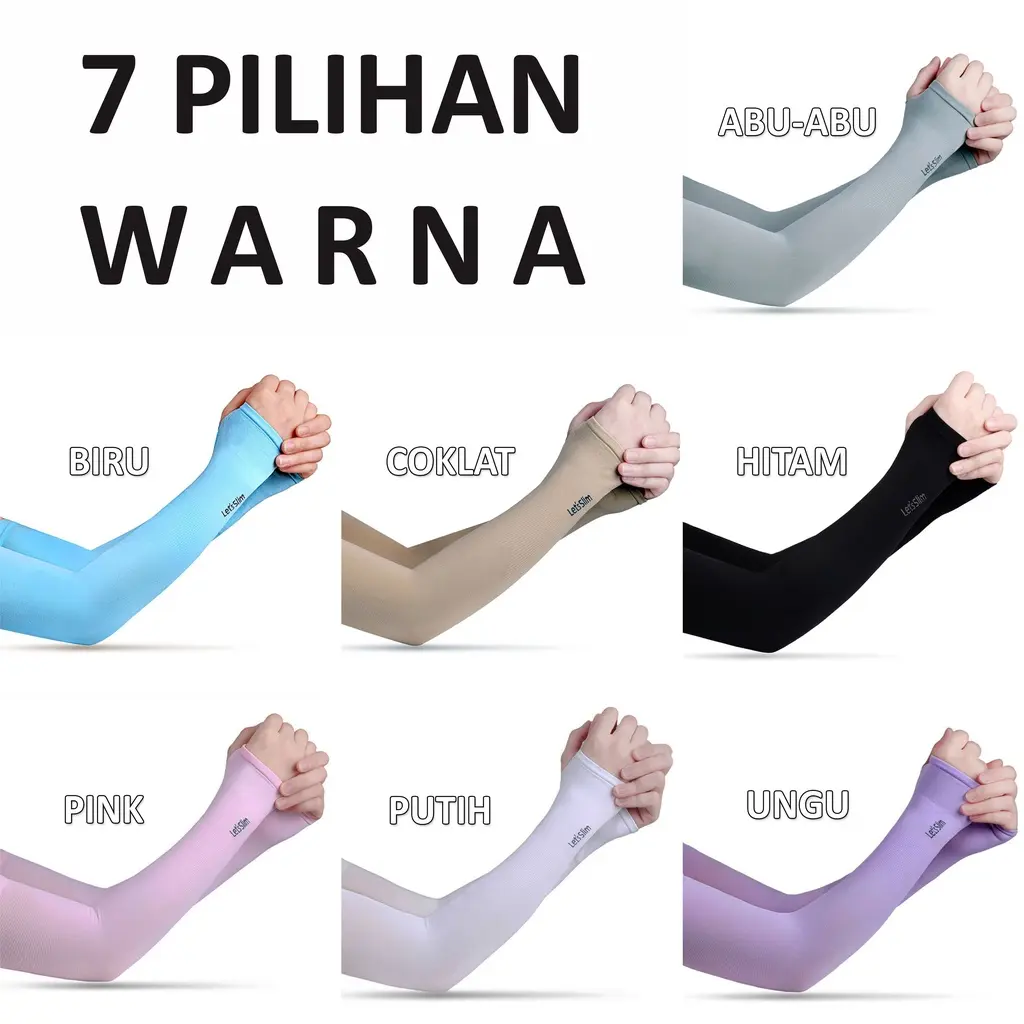 Pelindung Tangan Wanita Pria Sleeve Aqua X Cool Outdoor Indoor Arm Warmer Sejuk Ice Skin + UV Cut Manset Lengan Manset Tangan Aqua-X Let's Slim
