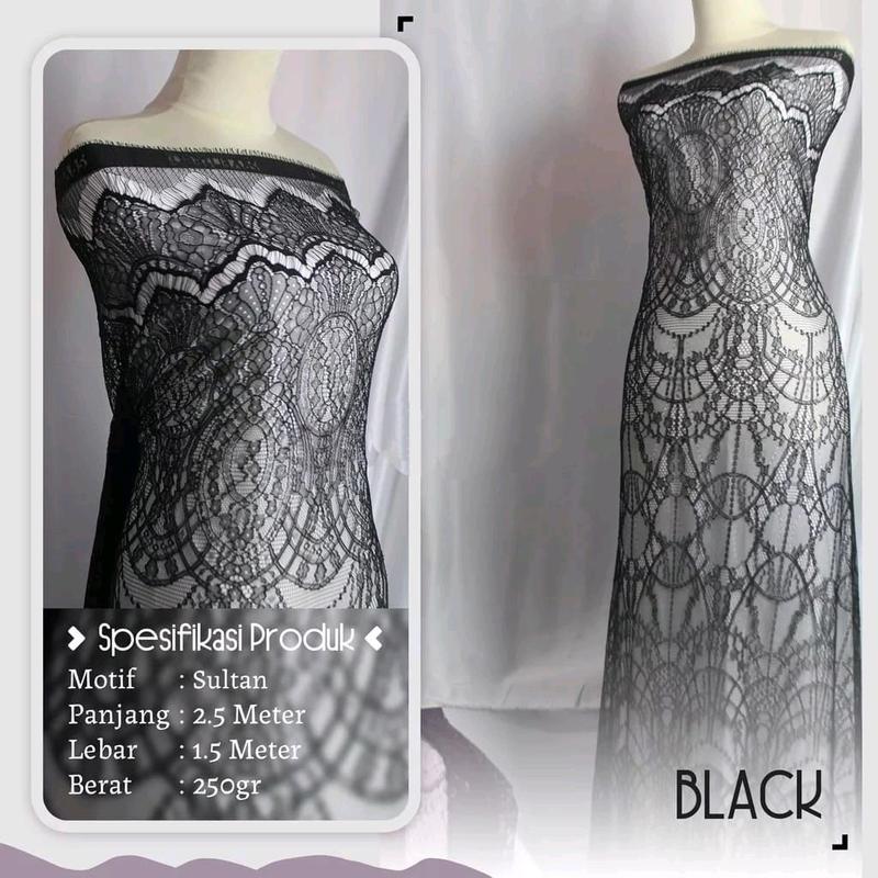 Kain Brukat Chantily Bahan Kebaya Brokat Santili 9