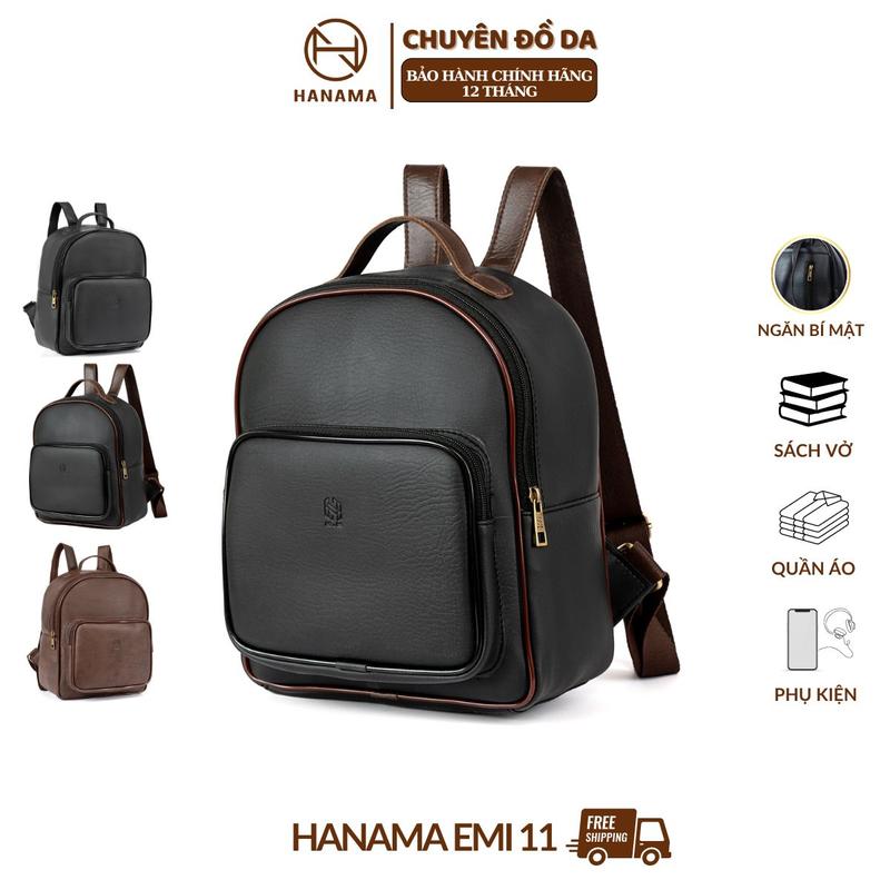 Giá mở bán - Balo Đeo Vai đi học Nữ Dabag cao cấp Emi 11 hai mầu Nâu - Đen chất da chống xước chống nước chống sốc Backpack kích thước 30x24x13 cm
