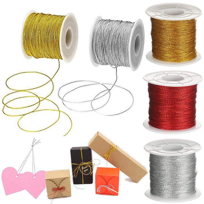 Dây buộc hộp quà, Dây kim loại, Dây gói, Ruy băng Dây kim tuyến, Dây thẻ Rỗng 20 / 100 mét, Thích hợp để trang trí, Lý Tưởng cho Giáng sinh 1