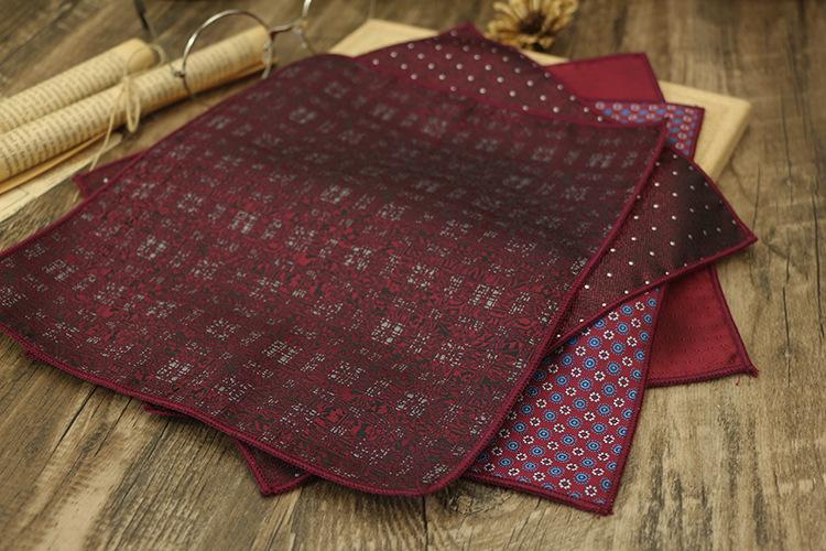 Product Introduction of 23cm Classic Retro Light Gold Champagne Coffee Pocket Square Cashew Pattern Jacquard Handkerchief Accessories for Men Business Gift Suit Banquet Wedding 11