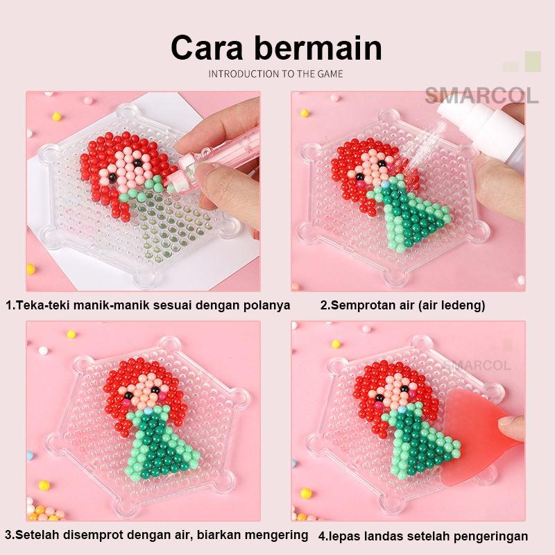 SONICE Kit Manik-manik Aqua Magic 3000 Manik-manik Air, Mainan Anak-anak Set Hadiah Kreativitas Mainan Pendidikan Manik-manik Air Semprot Dengan Seluruh Set Aksesori Kerajinan Seni 3