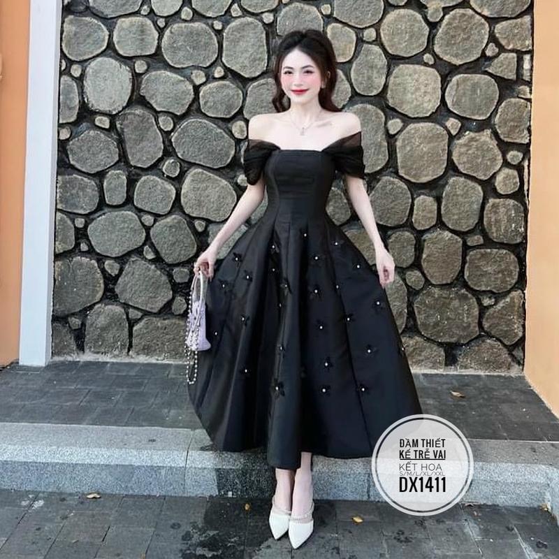 Product Introduction of Đầm Thiết Kế Trễ Vai Kết Hoa Bigsize Kim Ngân DX1411 25