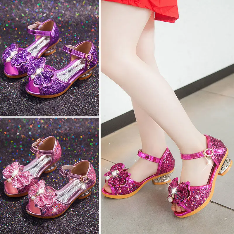 Children's Sandals And Children's Shoes In Summer 2024 New Little Girl Princess Shoes High-Heeled Cr