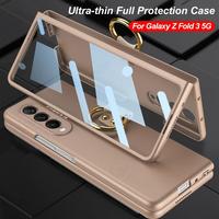 Gambar Case Samsung Galaxy Z FOLD 4 & Z FOLD 3 5G 2021 Hardcase GKK Tempered Glass Matte Case With Ring Holder - hitam, fold 3 dari jayakarta aksesoris handphone Kota Administrasi Jakarta Utara 5 Tokopedia