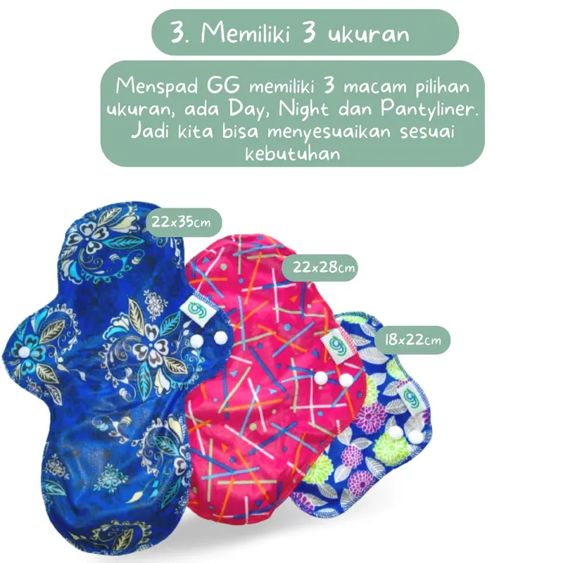 [PREMIUM] Menspad GG LEMBUT DaY night pantyliner pembalut kain BISA DI CUCI ULANG LEBIH HEMAT BERSNI 4