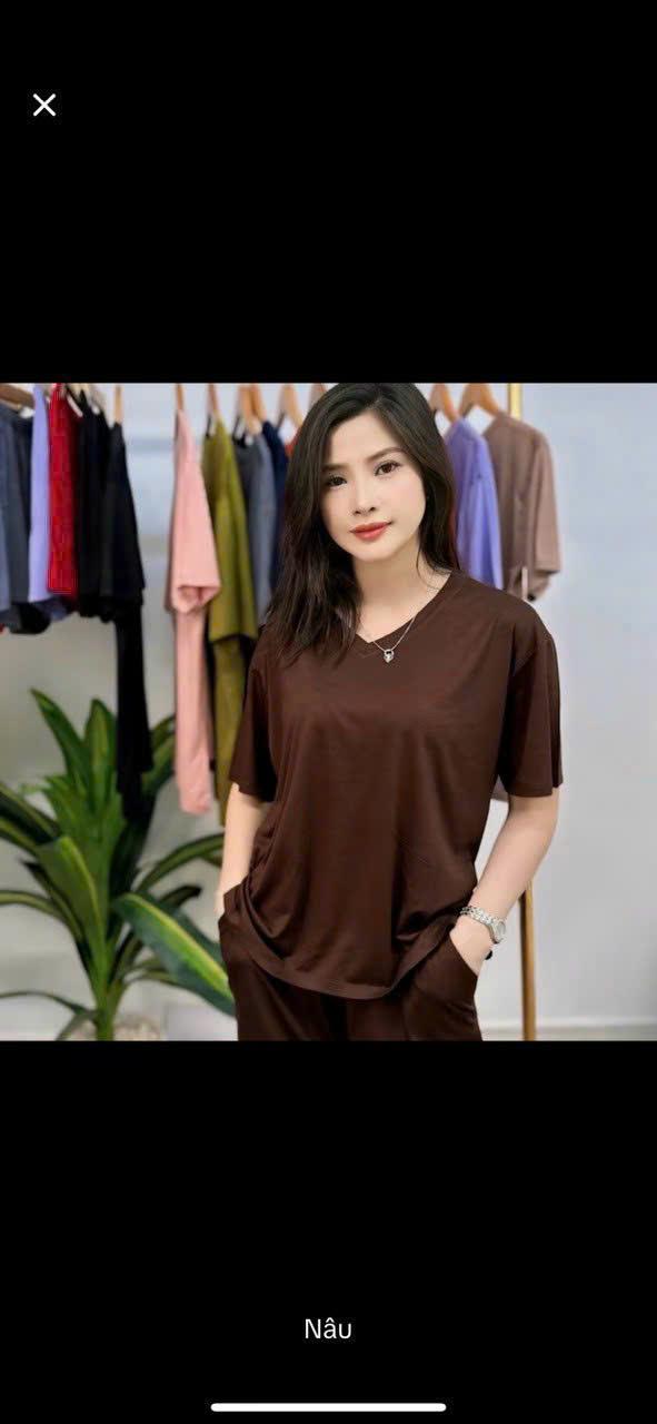 Product Introduction of Đồ bộ mặc nhà nữ bigsize, chất thun lạnh dẻo áo cổ tim đùi form rộng mát mẻ mùa hè size tới 90kg 22