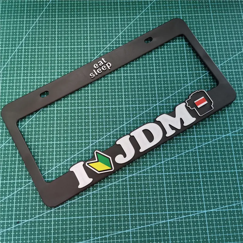 Spot Goods COD 1PCS Car License Plate Frame USA Standard ABS JDM Night Runner Style For Decoration Auto Number Plate Frame decorate