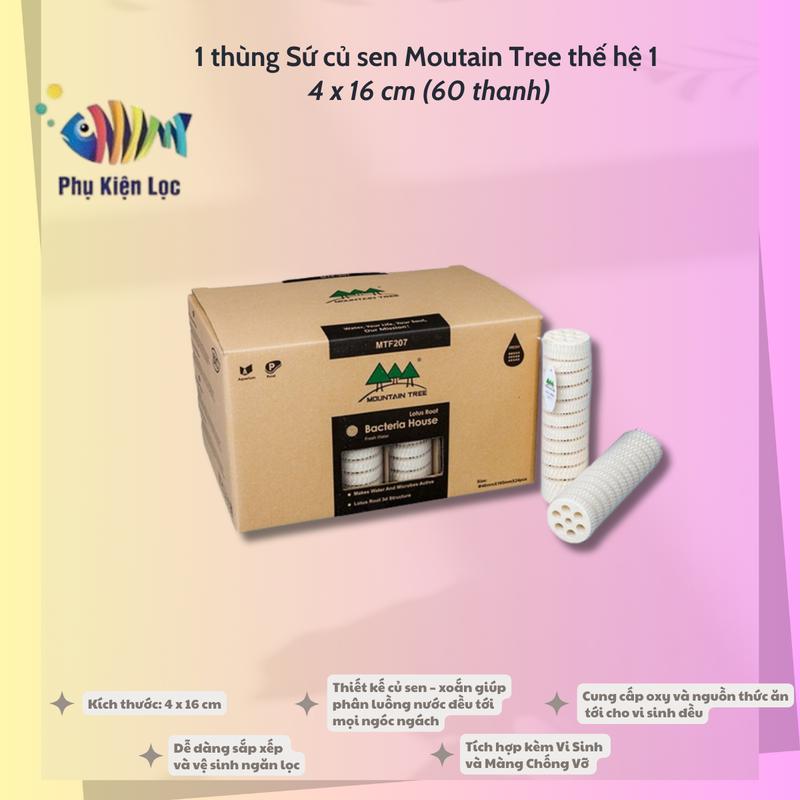 1 thùng Sứ củ sen moutain tree thế hệ 1 (60 thanh) 4Cm X 16Cm Vật Liệu Lọc Hồ Cá