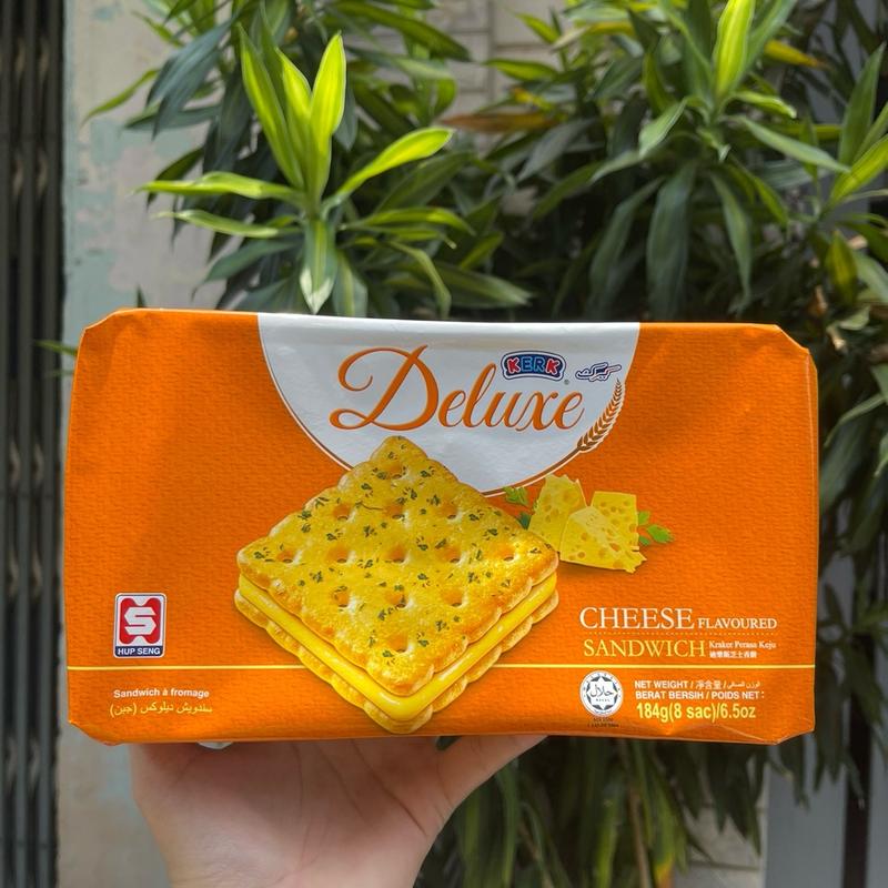 Bánh Quy Kem Bơ Đậu Phộng DELUXE Malaysia - Hộp 184g - 8 gói 4