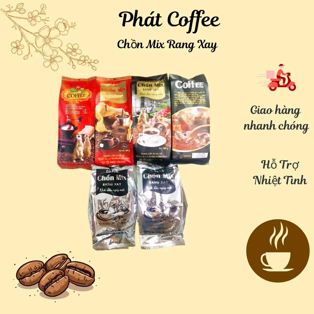 COMBO 3KG 6 TÚI 3 LOẠI CÀ PHÊ CHỒN MIX THƠM NGON ĐẬM SÁNH BÉO 2 ĐỎ 2 ĐEN 2BẠC