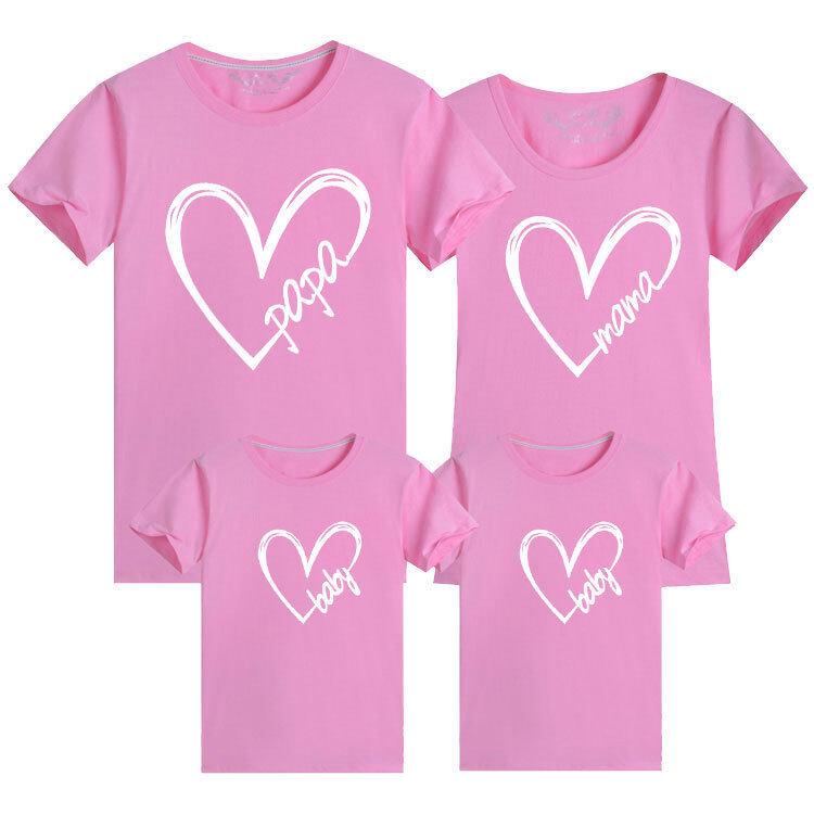 Product Introduction of 2025 Valentine'S Day Gift Giving Couple Dress Cartoon Pattern Eternal Love Printed T-Shirt Family Set/Couple Set Short Sleeve T-Shirt 22