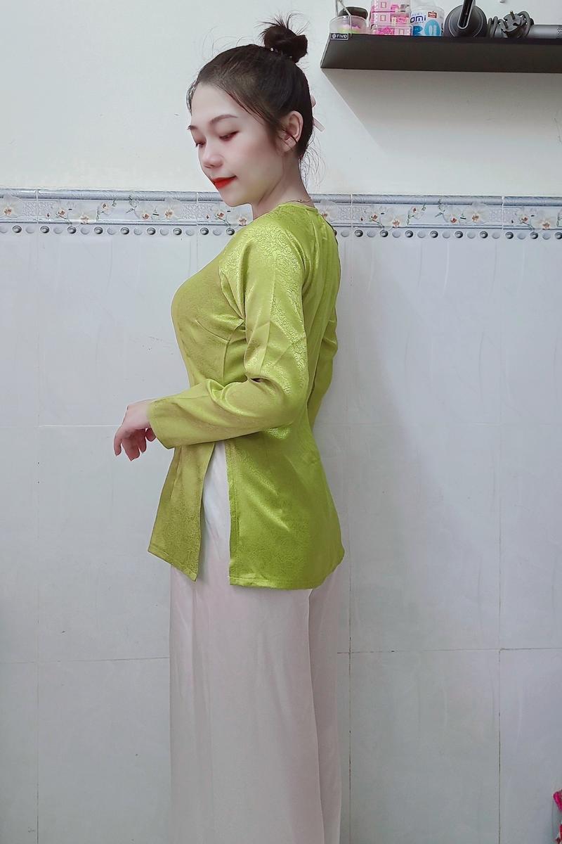 Product Introduction of Áo bà ba(không kèm quần) gấm hoa hồng nữ - Chất liệu cao cấp, tôn dáng và tôn da - Kem, Voi Women Nhung Top đồ lam [G10] 9