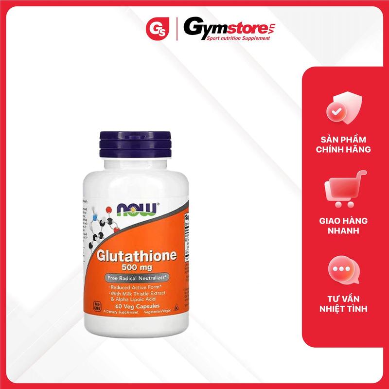 Viên uống Now Glutathione 500 mg | Made in USA | GYMSTORE
