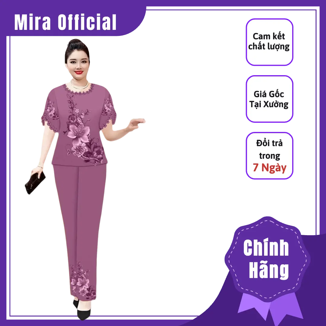 ĐỒ BỘ LỤA PHÁP CAO CẤP CHO MẸ CHO BÀ, mặc nhà, đi chơi, du lịch Áo nữ Top Women Quần Voi aokieu  trung đen quần tím đễ thương set  bộ lụa  mango Tim