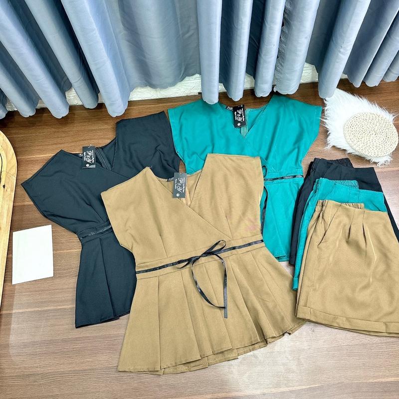 Bộ áo kèm quần siêu sang, set áo kèm quần thời trang bigsize nữ sang chảnh vải cotton mềm-SET68 3