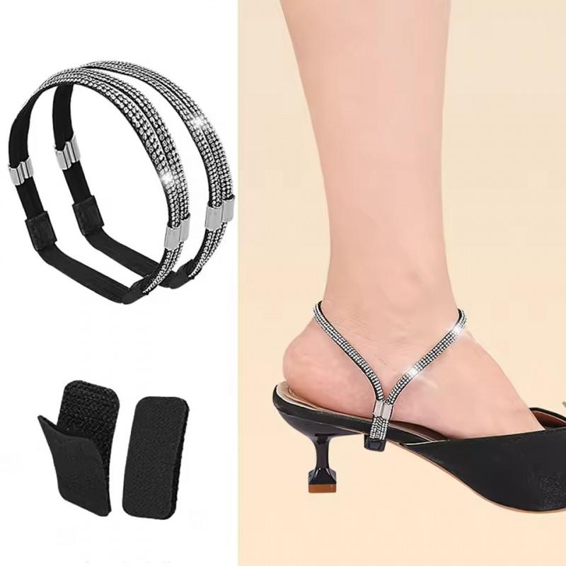 Tali Sepatu Wanita Elastis Anti-Lepas Berlian Rhinestone Sepatu Hak Tinggi Pita Pergelangan Kaki Tanpa Ikat Tali Sepatu Wanita Elastis Anti-Lepas Berlian Rhinestone Sepatu Hak Tinggi Pita Pergelangan Kaki Tanpa Ikat