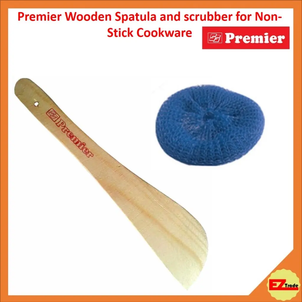 Premier Wooden Spatula & Scrubber for Non-Stick Cookware