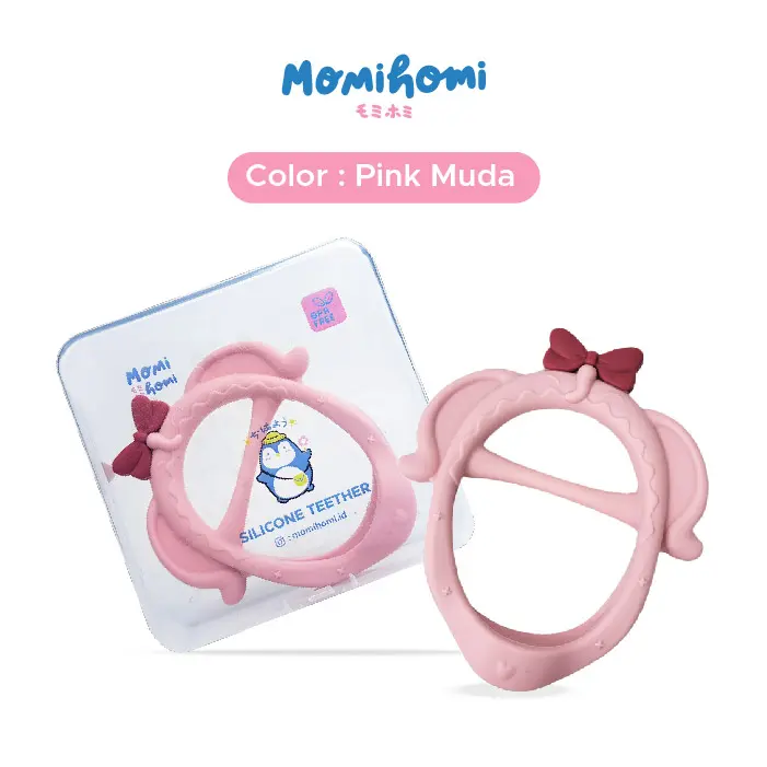 Momi Homi Teether Grab Pita Silicone Baby Elephant Silikon Empeng Gigitan Bayi Bentuk Gelang Premium case BPA FREE Biru 7