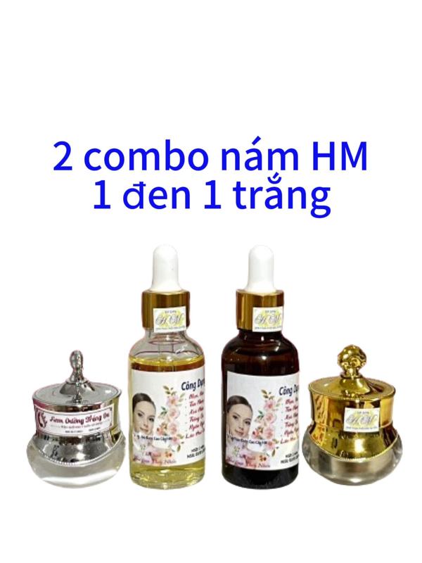 2 combo thảo mộc cải thiện nám, tàn nhang, thâm sạm gồm 2 tinh chất và 2 kem dưỡng  hyaluronic axit và không chứa cồn Skincare Kem Face lamdep Serum kemkone combo  trị tinh  chat duong da