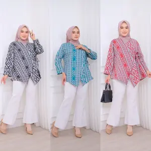 Venya Batik ID Amanda Blouse Batik Songket Tali Samping Premium Terlaris Atasan Blouse Batik Wanita Motif Songket