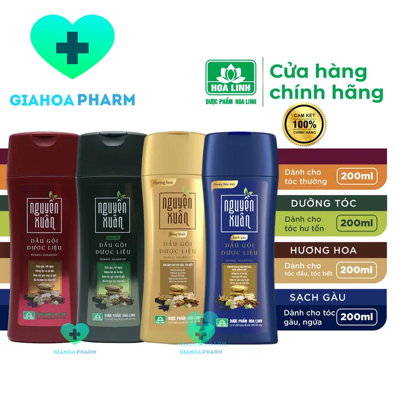 Dầu gội dược liệu Nguyên Xuân - Chai 200ml (Không vòi) - Giúp giảm gàu, ngứa, bết, rụng tóc, dưỡng tóc 0