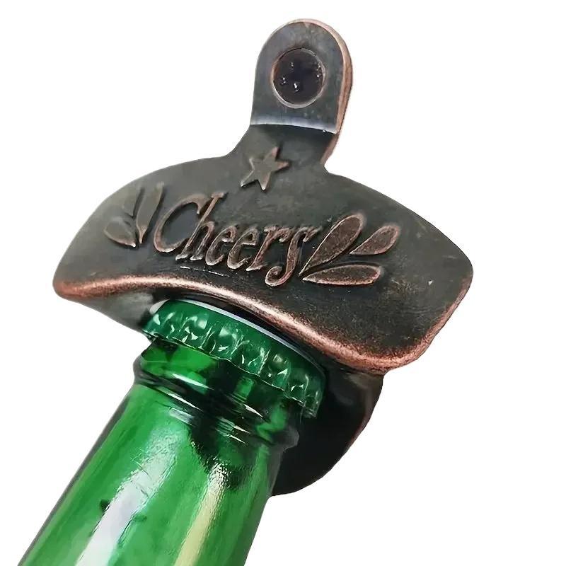Metal Bottle Opener, 1 Count Wall Mounted Bottle Opener, Creative Opener, Kitchen Gadgets, Home Kitchen Accessories 2