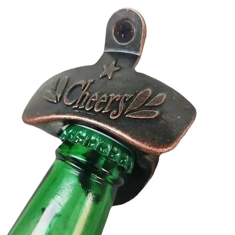 Metal Bottle Opener, 1 Count Wall Mounted Bottle Opener, Creative Opener, Kitchen Gadgets, Home Kitchen Accessories 2