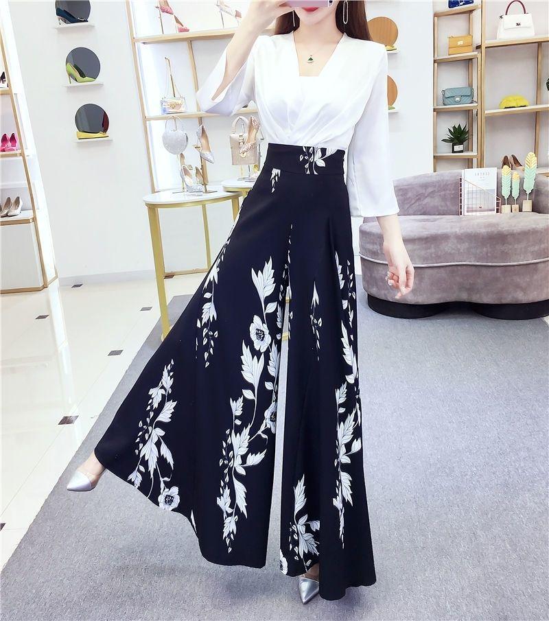 Product Introduction of Quần Ống Rộng Thời Trang Phong Cách Phương Tây, Hàng Mới Về Mùa Hè 2023, Phong Cách Quốc Gia, In Đen Trắng, Váy Quần Bó Sát Dáng Rộng Rãi Đơn Giản, Quần Áo Nữ Mới Quần Lót Nữ Quần Lót Nữ 7