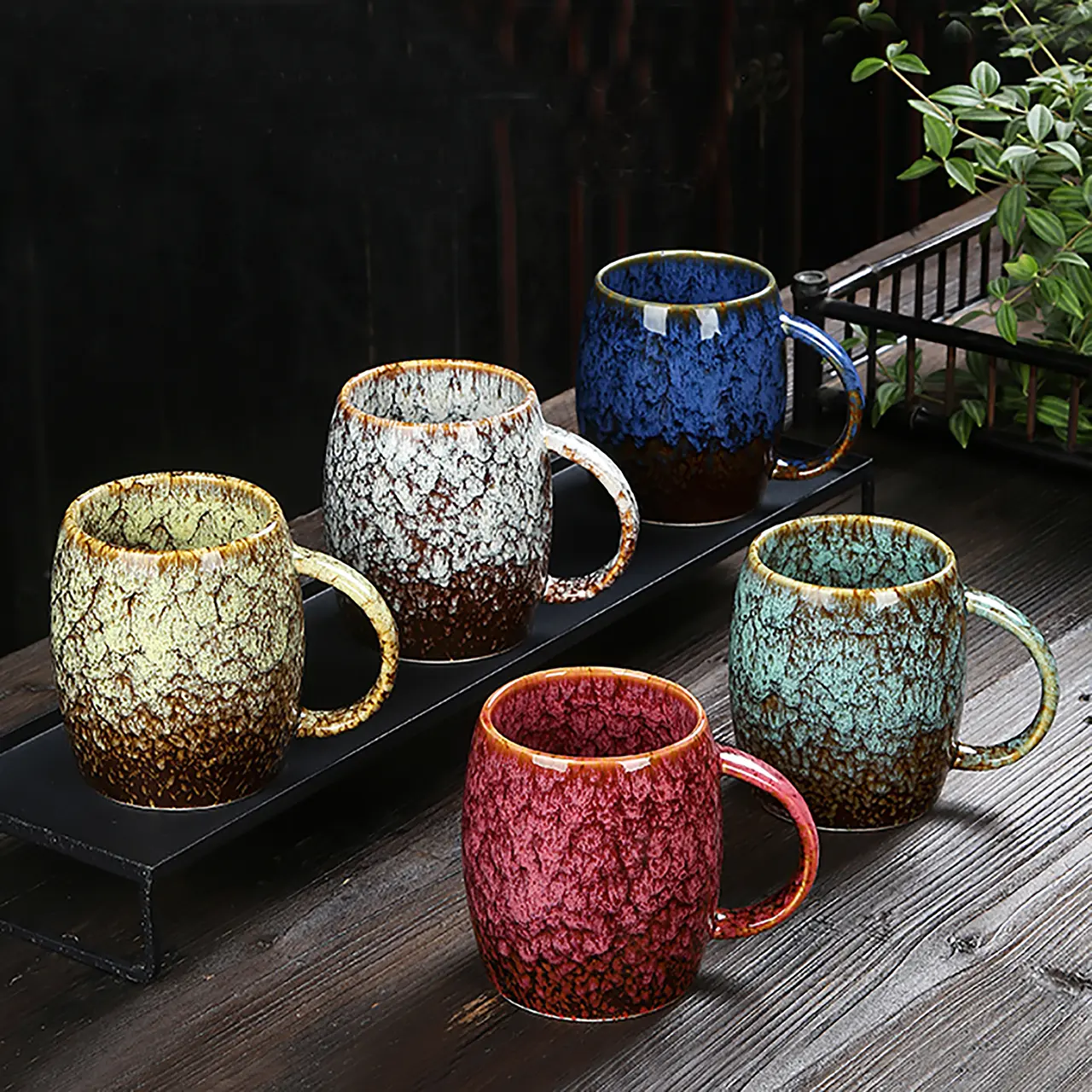 European Retro Ceramic Mug Water Cup Creativity Coffe Cup Personalized Office Cup Milk Cup Kiln Glaze Gift Wholesale
