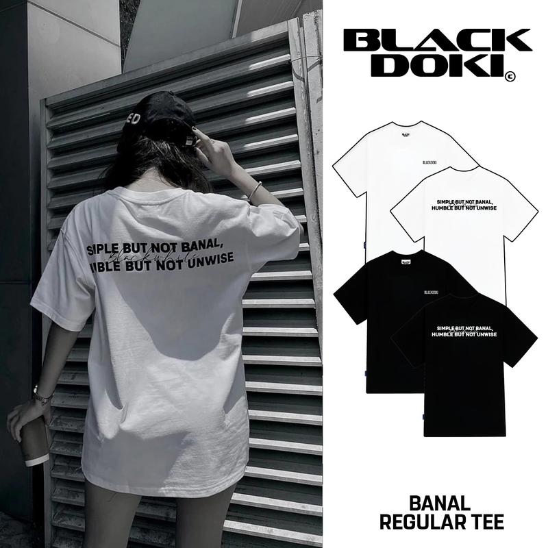  Áo thun nữ BLACKDOKI -BANAL  áo phông basic hiện đại cá tính chất cotton dày dặn oversize Top Cổ Tròn Women Trăng Lưng Cao 