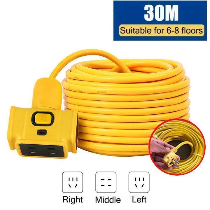 Cuộn Dây Điện Dài 10M/20M/30M Kèm Ổ Cắm, Phích Cắm Đúc Chịu Lực Cao Đa Năng Tiện Lợi Dài 10M, Dây Cấp Nguồn cấp