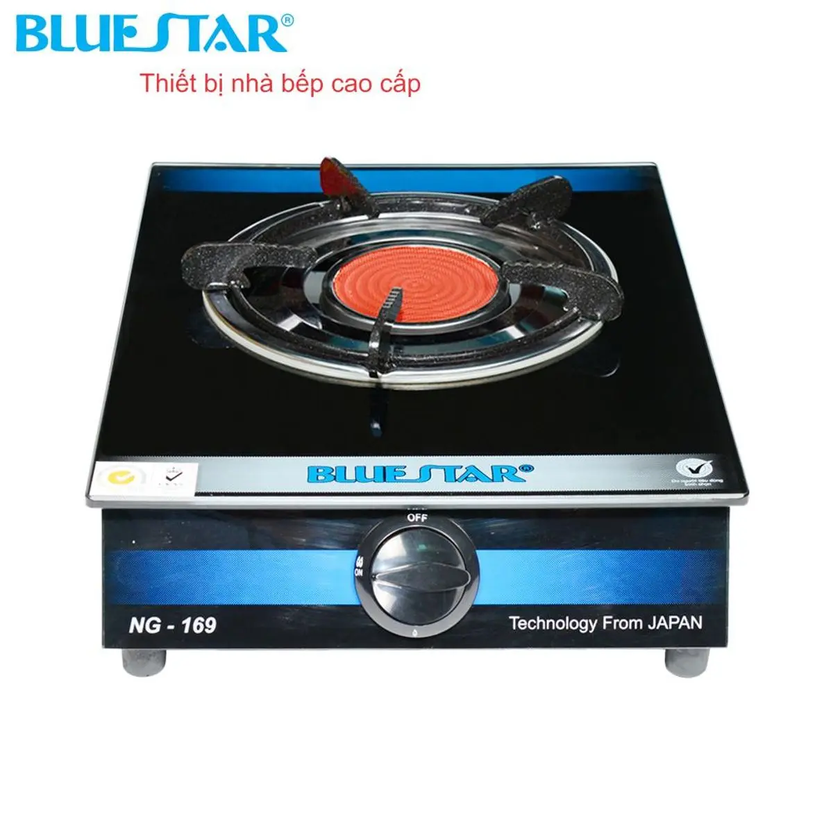Bếp gas đơn hồng ngoại BLUESTAR NG-169C, kính cường lực, đánh lửa ma.ᵰeto, tiết kiệm gas 30%, bảo hành 1 năm chính hãnġ