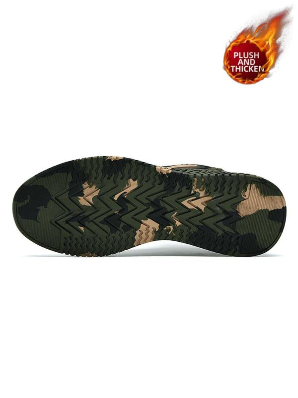 1 Pair Camo Pattern Lace Up High Top Canvas Sneakers, Casual Sporty Trainers for Outdoor Activities, Outdoor Casual Sports Shoes, Gym Shoes, Footwear 4