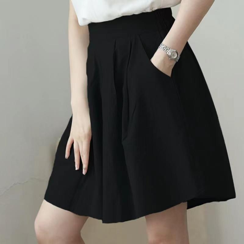 Product Introduction of Summer Korean style ice silk shorts women plump girls Super plus size high waist wide leg pants loose casual fifth pants 100.00kg Tide plus size extra large size oversize fat big size women shorts 24